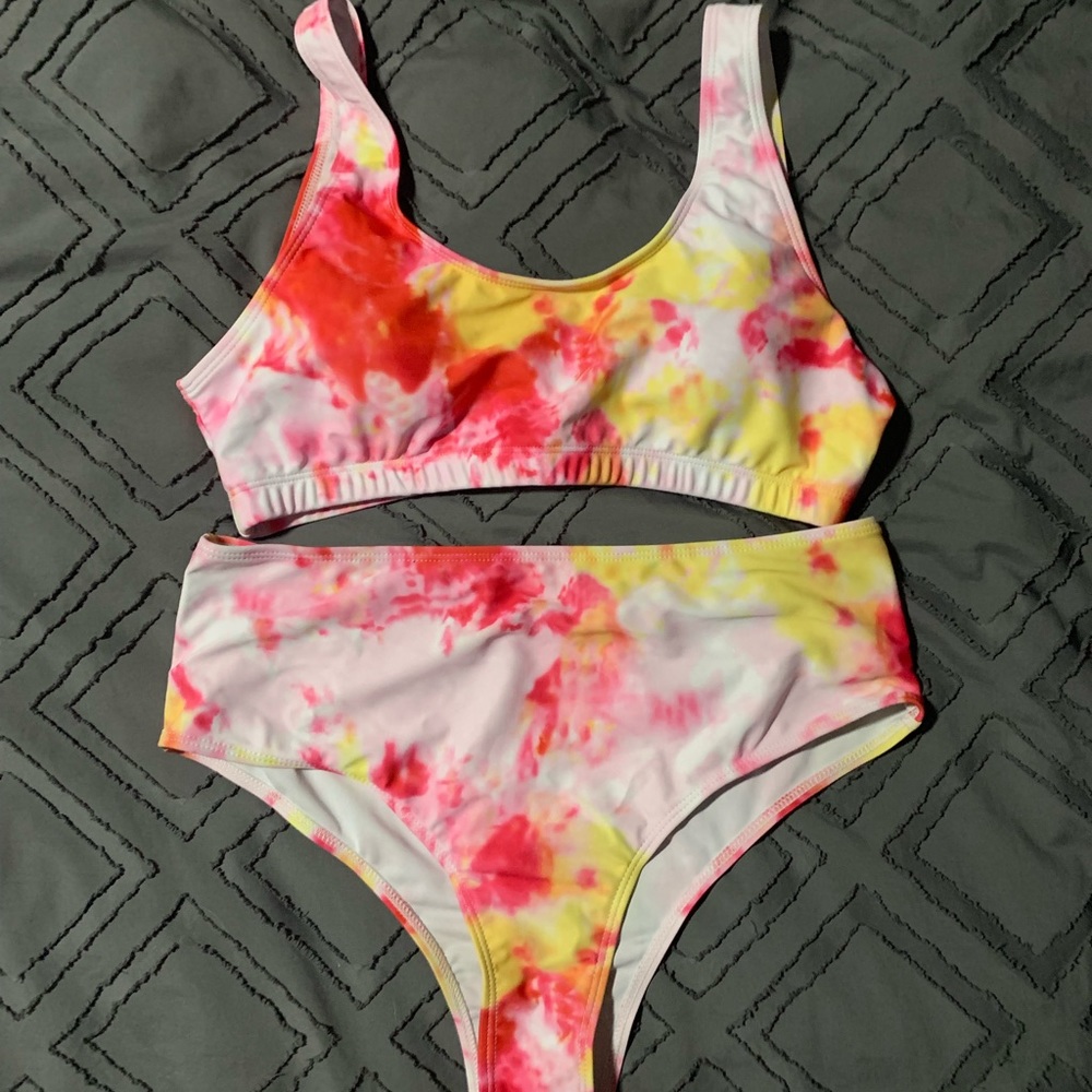 Red tie dye bikini